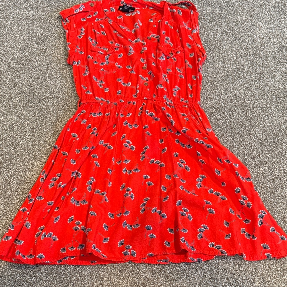 Red Floral Mini Dress
